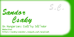 sandor csaky business card